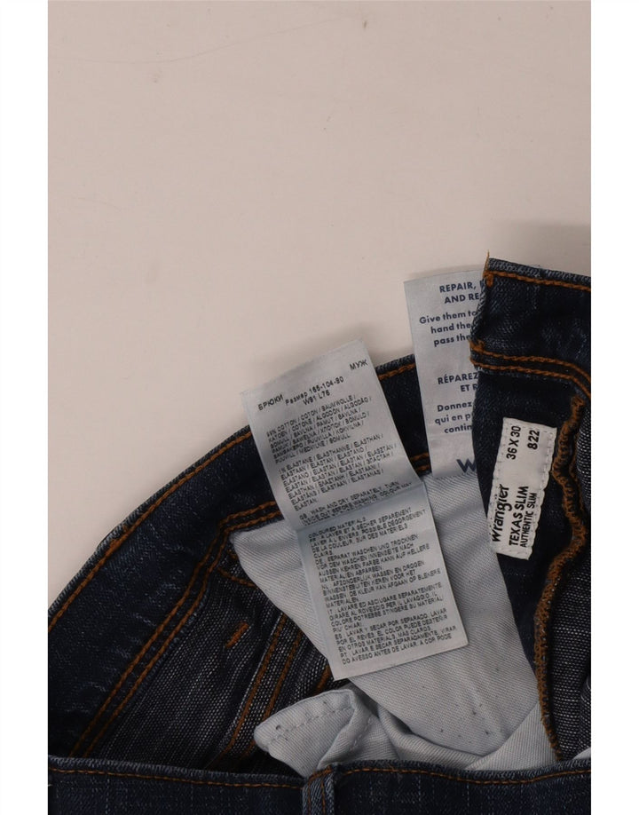 Męskie jeansy Wrangler Texas Slim W36 L30 Granatowe, bawełniane
