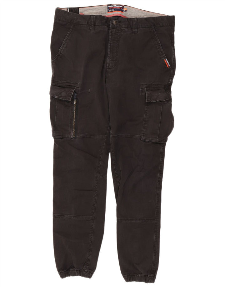 Męskie spodnie cargo Superdry Joggers W36 L30 Czarna bawełna