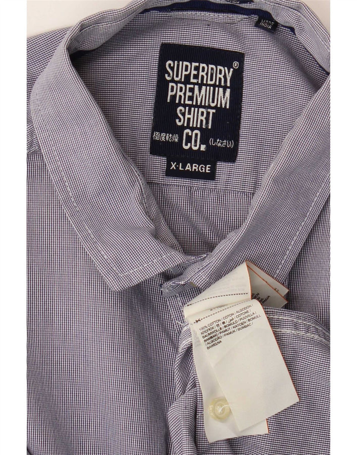 Koszula męska Superdry XL, niebieska, bawełniana w prążki
