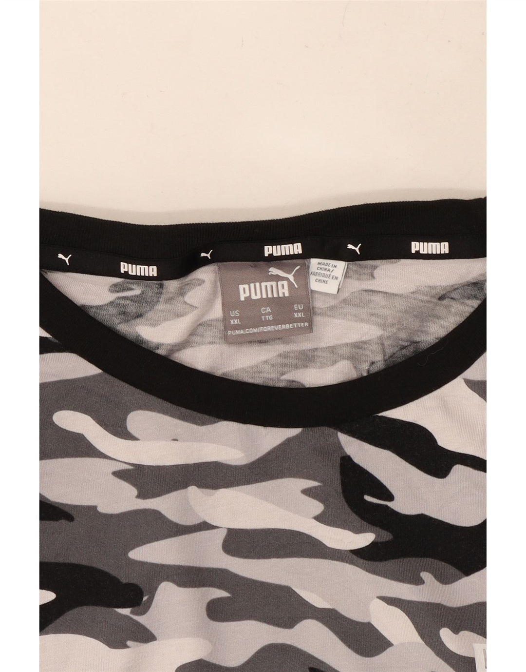 T-shirt męski PUMA Top 2XL Szara bawełna w kamuflażu