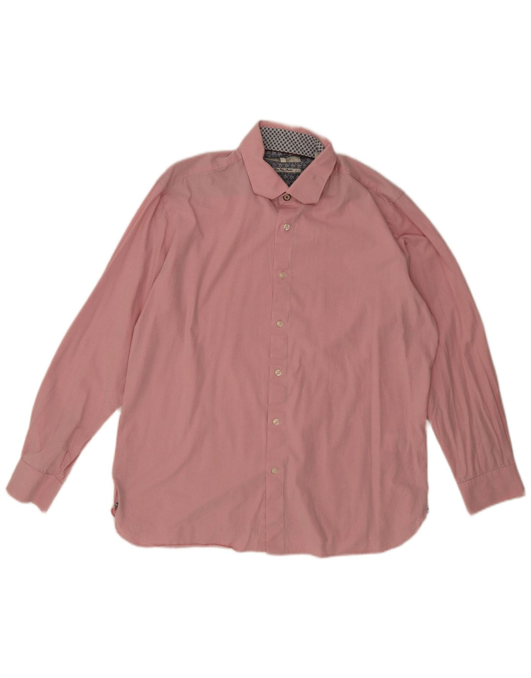 Koszula męska Ted Baker, rozmiar 16, 1/2, duża, różowa, z geometrycznej bawełny