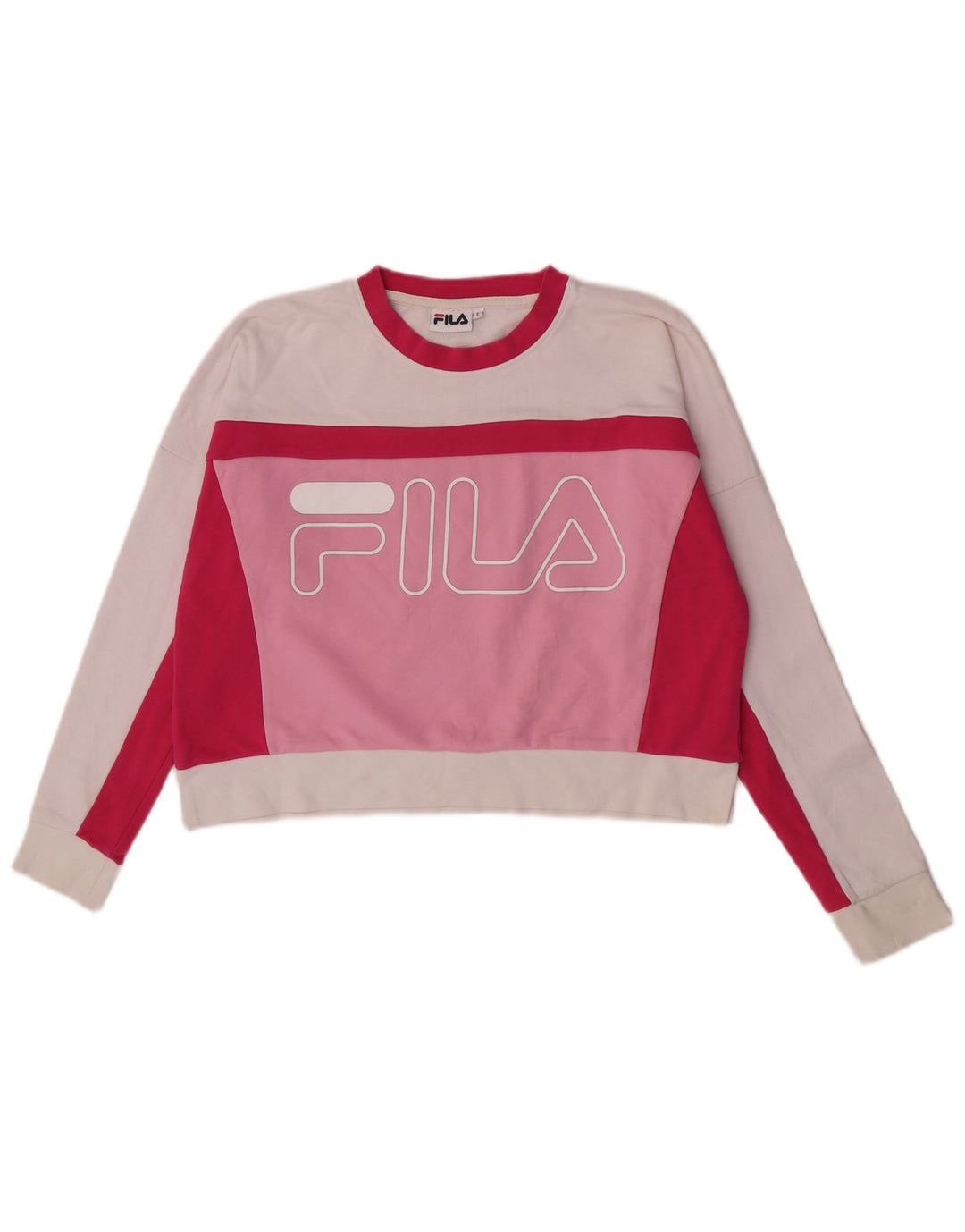 Damska bluza typu oversize Fila Crop Jumper UK 10 Small Pink Colorblock