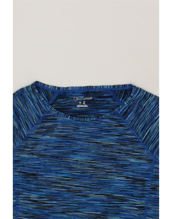 CHAMPION Womens Top Long Sleeve UK 12 Medium Blue Flecked Polyester Vintage Champion and Second-Hand Champion from Messina Hembry 