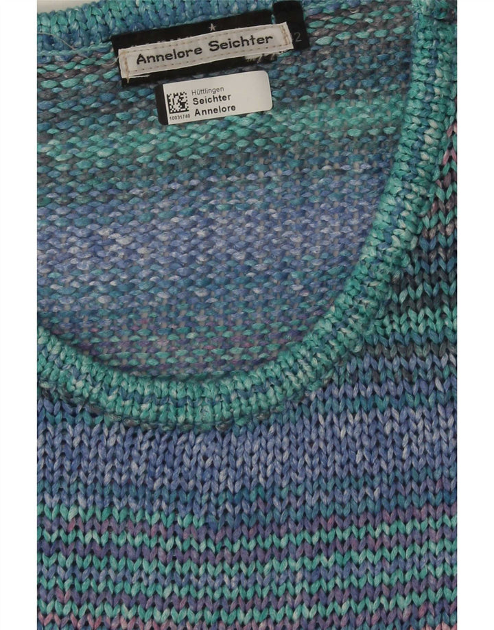Sweter damski w stylu vintage z okrągłym dekoltem IT 42 w średnie, wielokolorowe paski