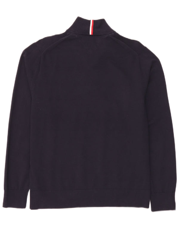 Tommy Hilfiger Męski sweter z zamkiem błyskawicznym XL, granatowy, bawełniany