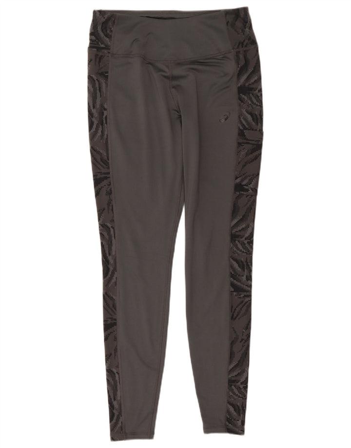 Legginsy damskie Asics UK 14, średnioszare, poliestrowe z nadrukiem zwierzęcym