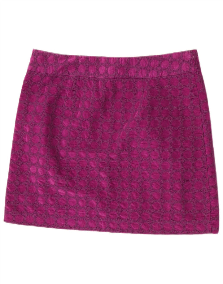 Damska spódniczka mini White Stuff UK 12 Medium W32 Fioletowa, geometryczna bawełna