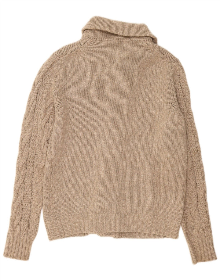 Męski sweter rozpinany Massimo Dutti, duży, beżowy, wełniany