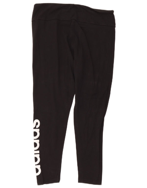 Damskie legginsy Adidas Graphic UK 20/22 XL, czarne, bawełniane