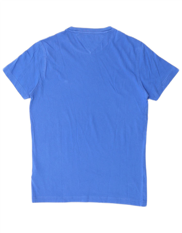 T-shirt męski TOMMY HILFIGER, mały, niebieski, bawełniany