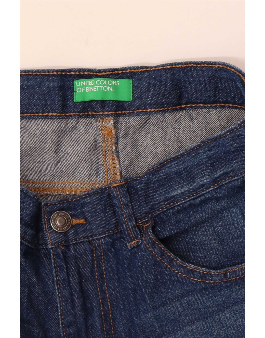 Damskie jeansy Benetton Graphic Straight W26 L26 Niebieskie