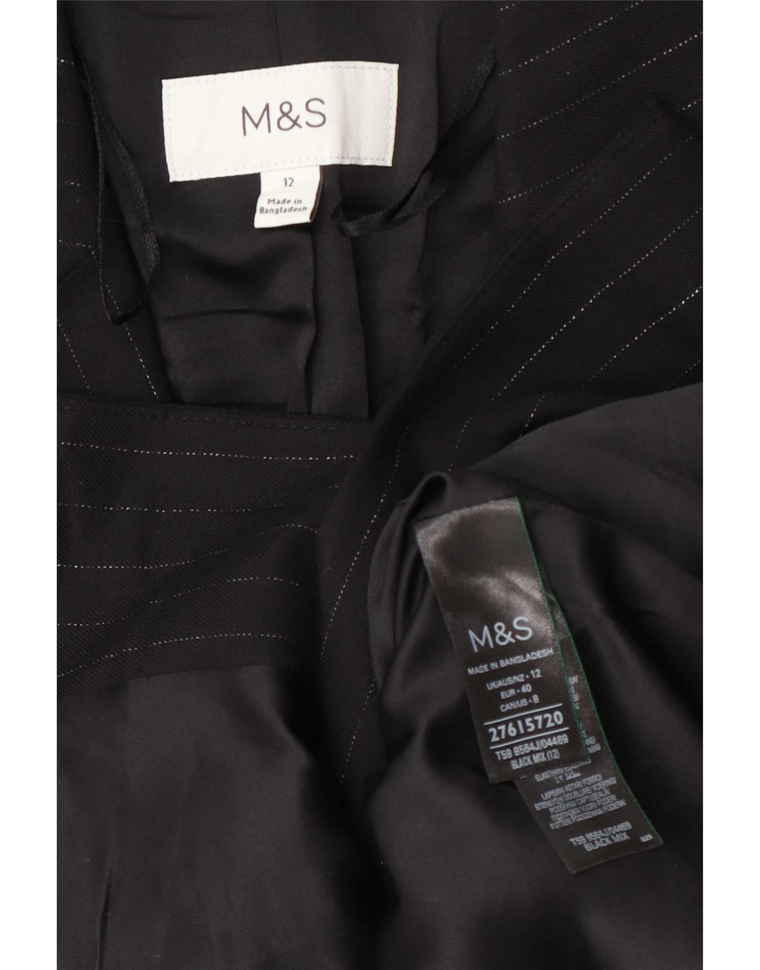 Marks & Spencer Damska marynarka zapinana na 1 guzik UK 12, średnie czarne paski