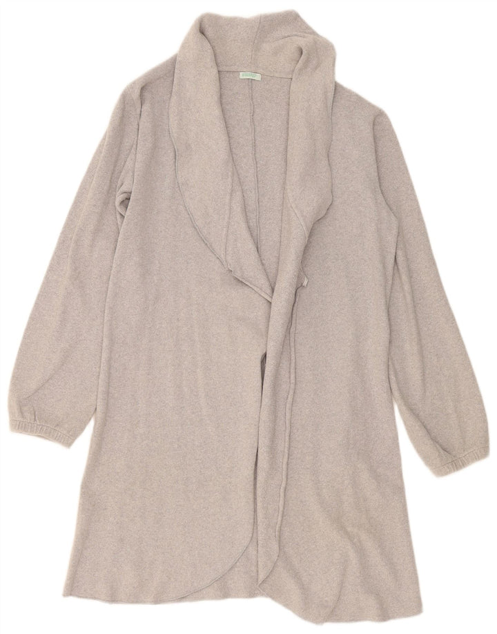Damski sweter rozpinany Benetton Longline Open Cardigan UK 14, średni szary