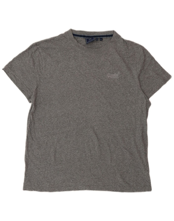 Męski T-shirt Superdry XL, szara bawełna w plamki