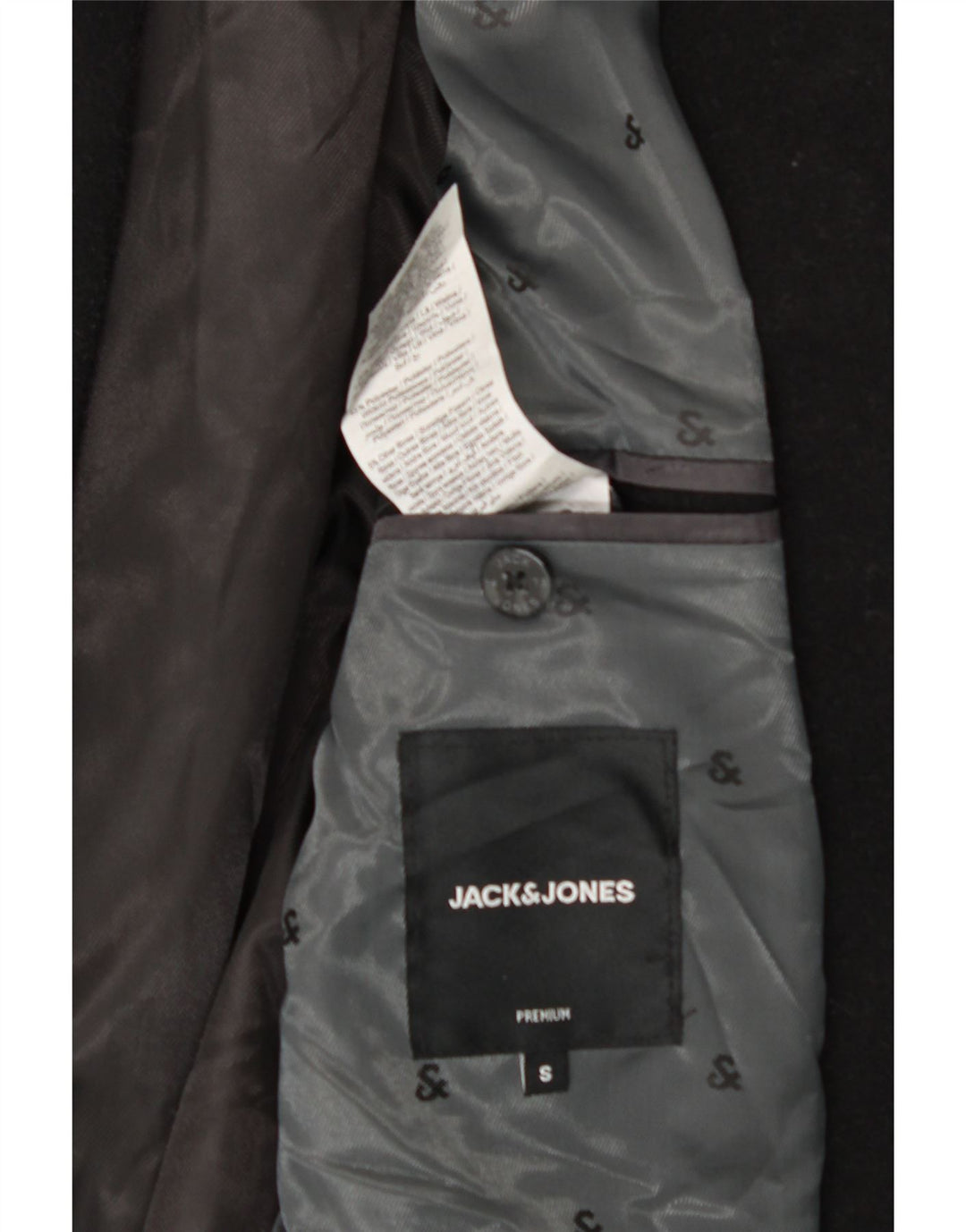 JACK & JONES Mens Long Sleeve Overcoat UK 36 Small Black Classic Vintage Jack & Jones and Second-Hand Jack & Jones from Messina Hembry 