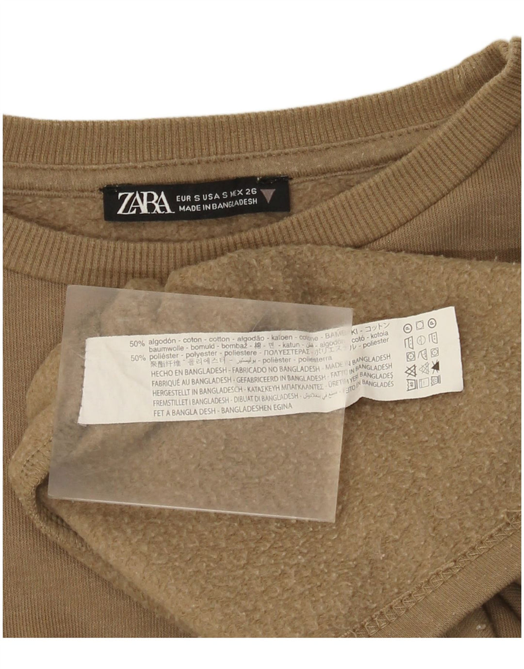 Bluza damska Zara Sweter UK 10, mała, bawełniana khaki