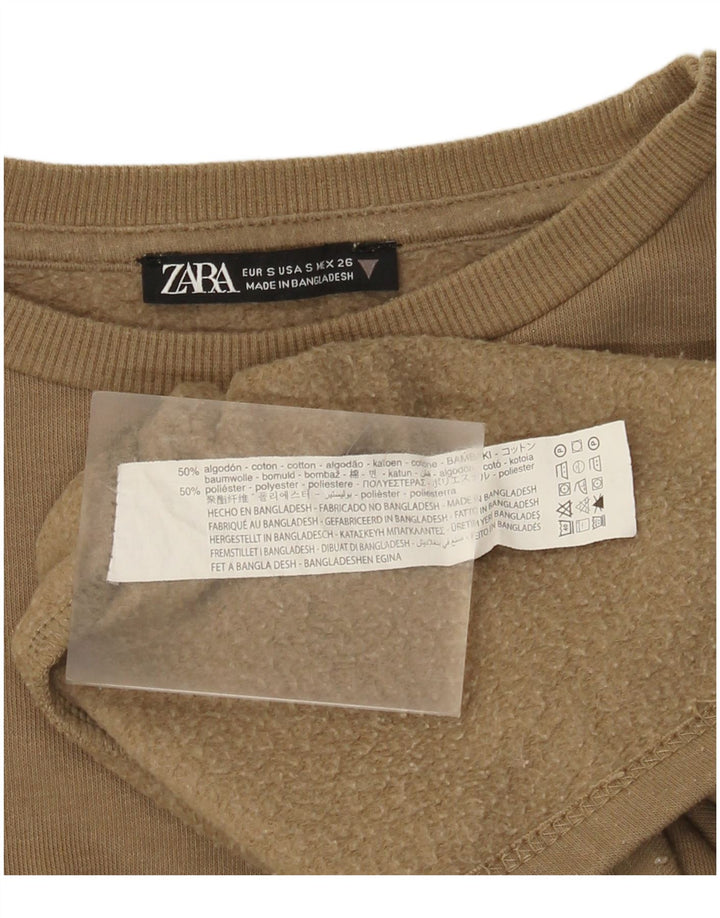 Bluza damska Zara Sweter UK 10, mała, bawełniana khaki