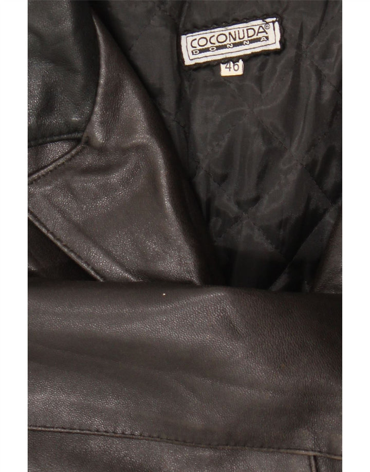Coconuda damski płaszcz skórzany IT 46 duża brązowa skóra