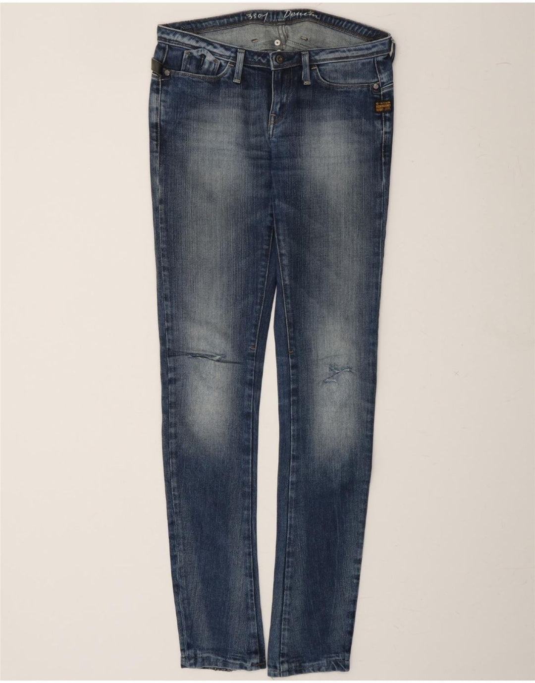 G-STAR Womens 3301 Distressed Skinny Jeans W30 L34 Blue Vintage G-Star and Second-Hand G-Star from Messina Hembry 
