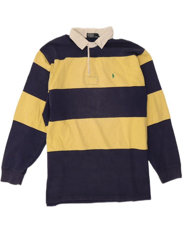 Polo Ralph Lauren Mens Long Sleeve Rugby Polo Shirt 2XL Navy Blue Striped