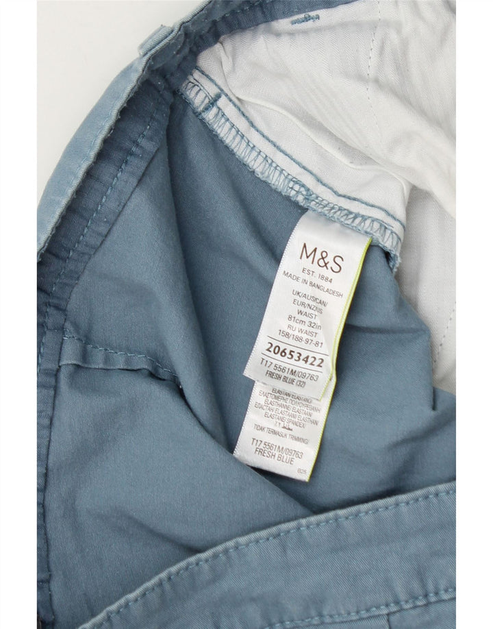 Marks & Spencer Męskie spodenki Chino W32 Średnioniebieskie, bawełniane