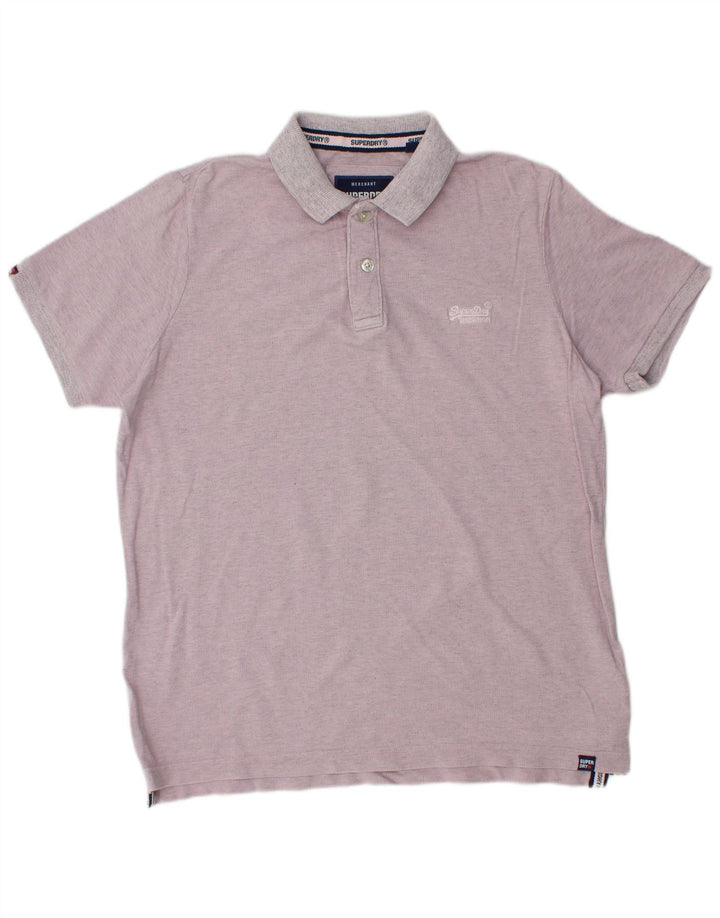 Męska koszulka polo SUPERDRY 2XL, fioletowa bawełna