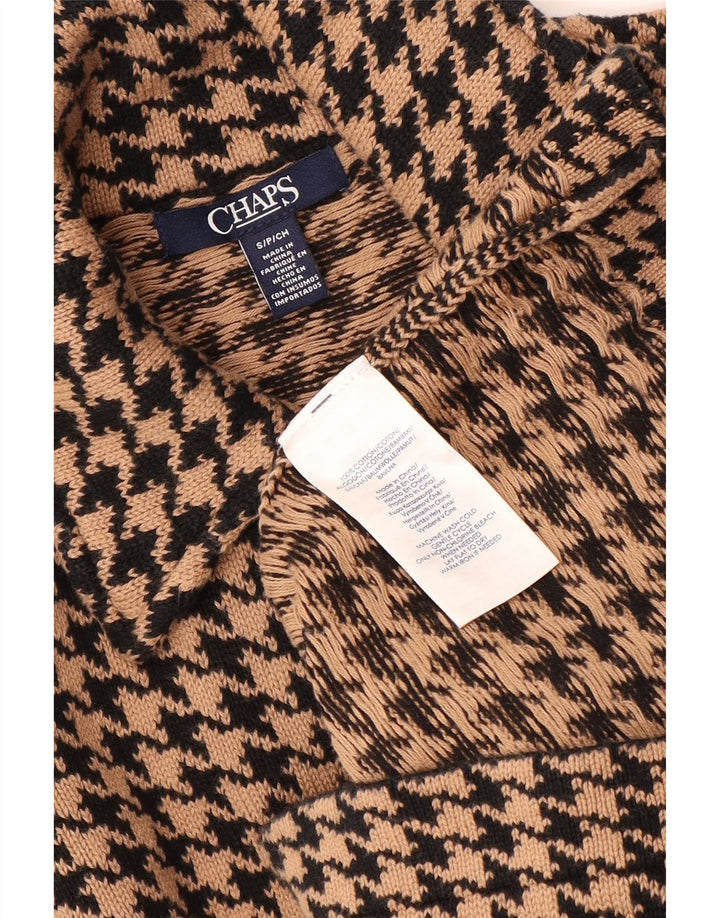 Sweter damski CHAPS typu kardigan UK 10, mała, beżowa, bawełniana w pepitkę