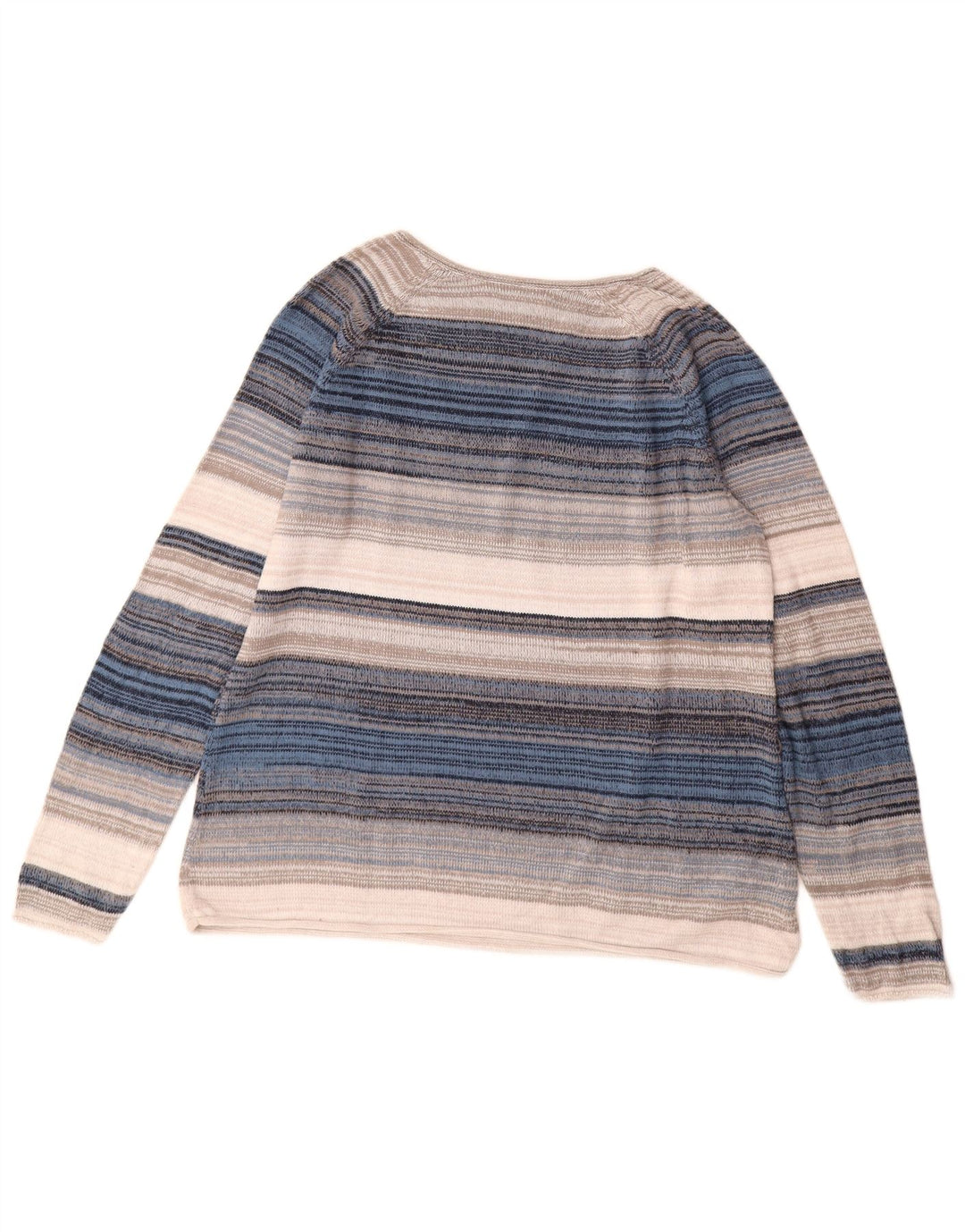 Sweter damski EDDIE BAUER z dekoltem w kształcie litery V, UK 18 XL, wielokolorowe paski