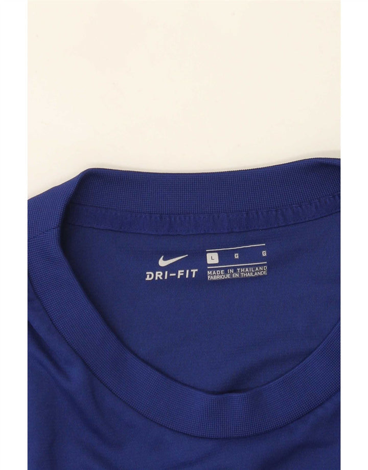 Męski T-shirt Nike Dri Fit z grafiką, duży niebieski blok kolorów