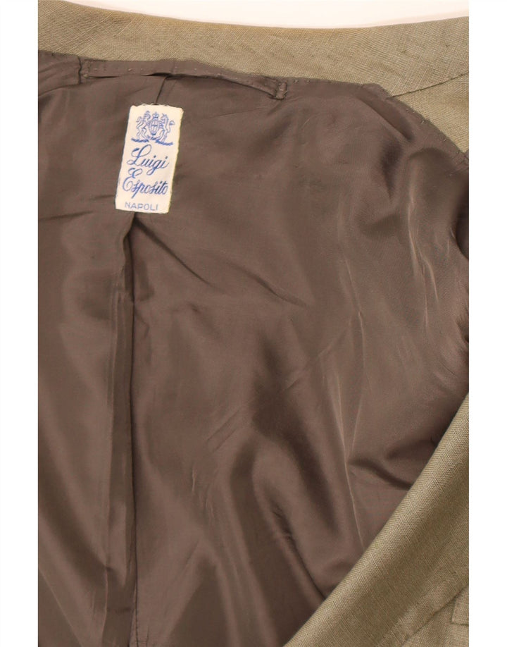Vintage damski garnitur zapinany na 2 guziki, dwuczęściowy, UK 40, duży, W36, L33, zielony
