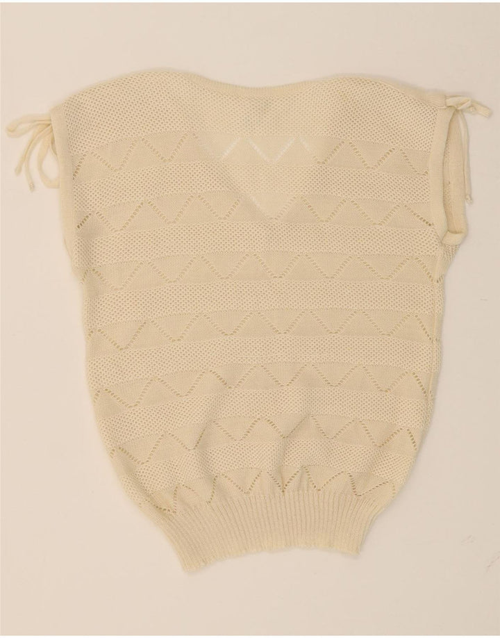 STRICKMODEN Womens Vest Tank Top EU 38 Medium Off White Geometric Vintage Strickmoden and Second-Hand Strickmoden from Messina Hembry 