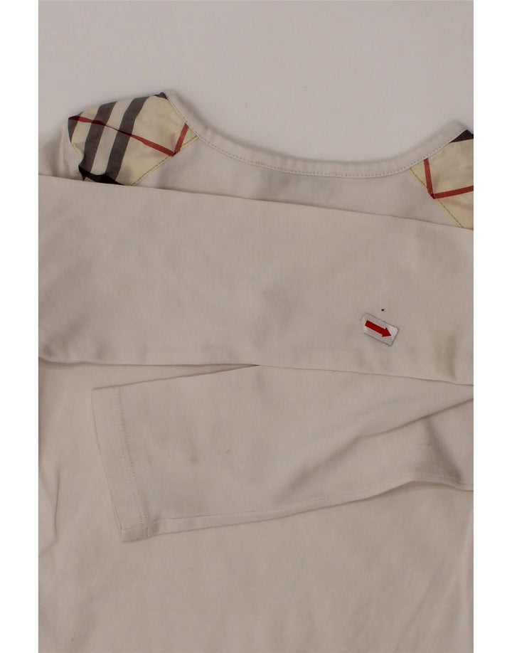 Top dziewczęcy BURBERRY z długim rękawem, 5-6 lat, w białą kratkę