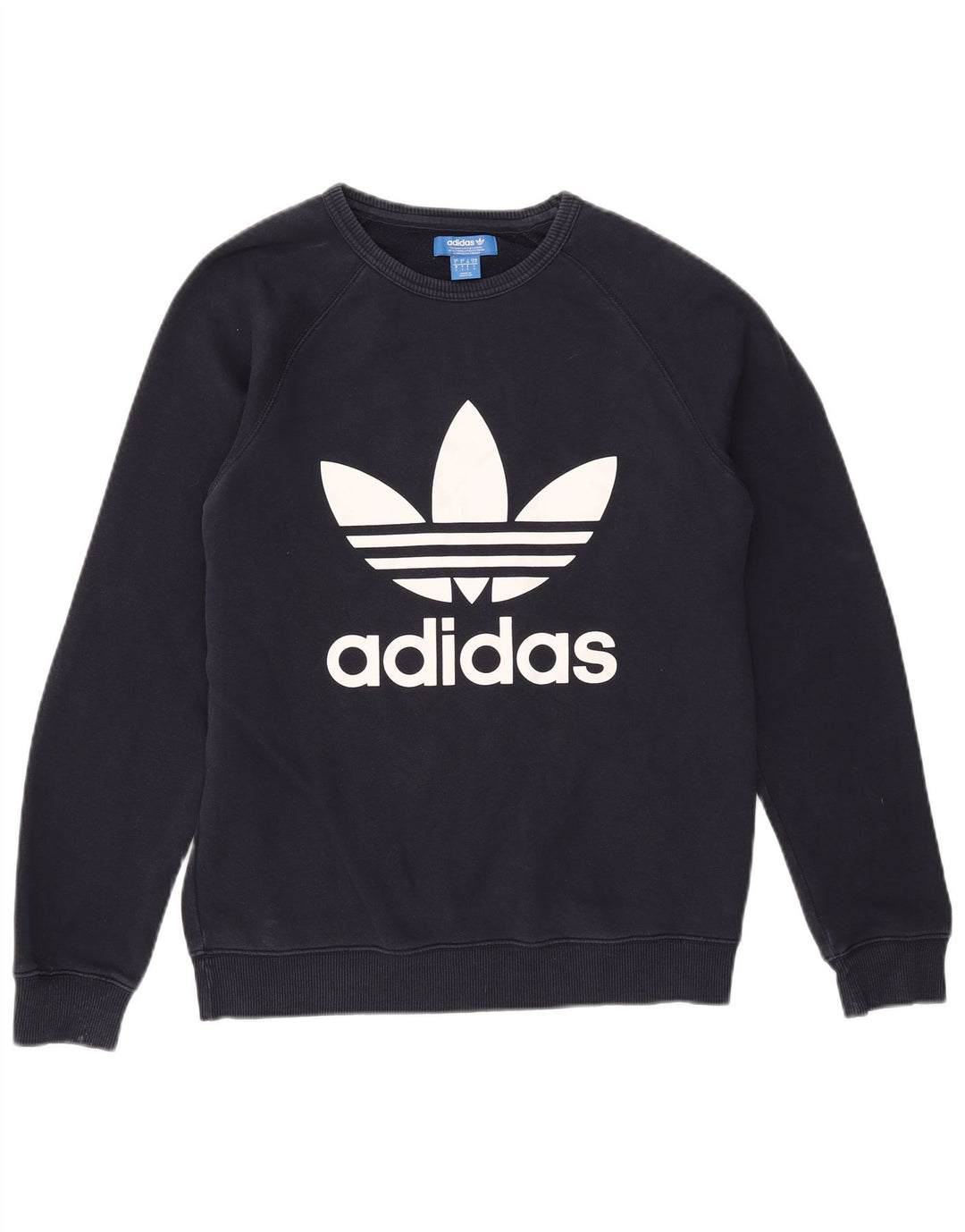 Adidas Męska bluza z grafiką, mała, granatowa, bawełniana