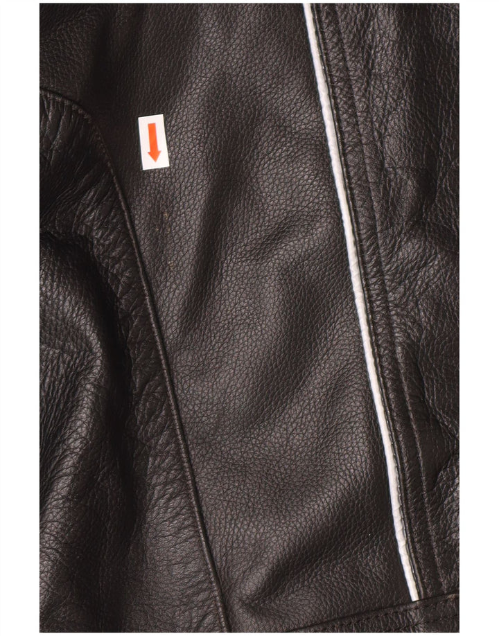 Męska skórzana kurtka racer VINTAGE UK 46 3XL czarna skóra