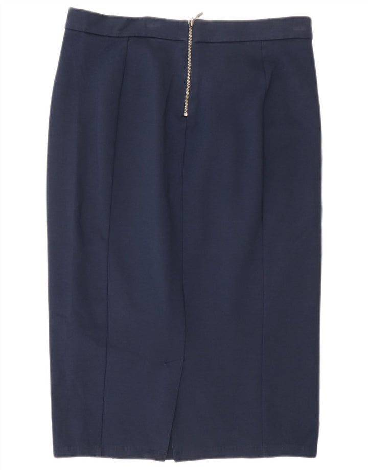 Marks & Spencer Damska spódnica midi UK 12 Medium W30 Granatowy poliamid