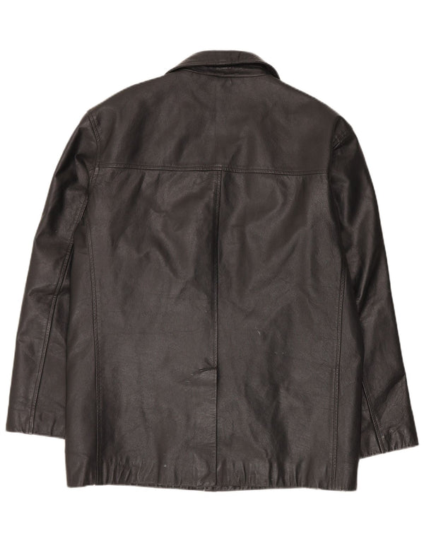 Męska kurtka skórzana St. Bernard UK 40, duża czarna skóra