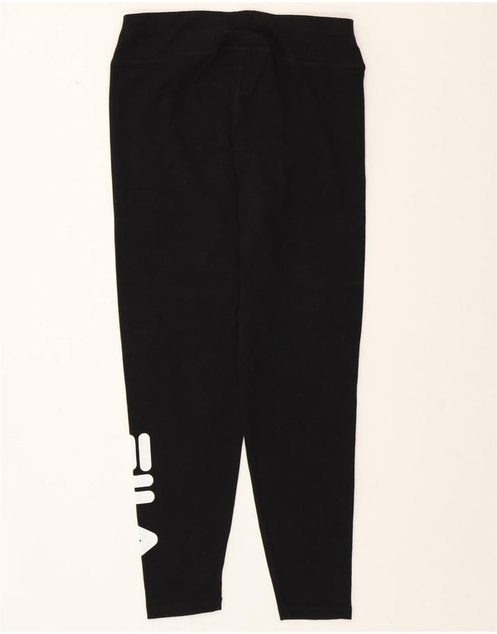 Damskie legginsy FILA Graphic UK 14, średnie, czarne, bawełniane