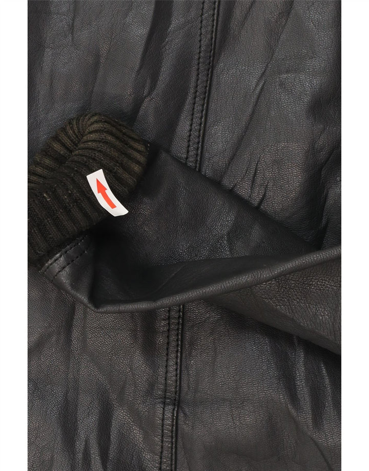 Męska kurtka skórzana bomber XDYE UK 42 XL, czarna skóra