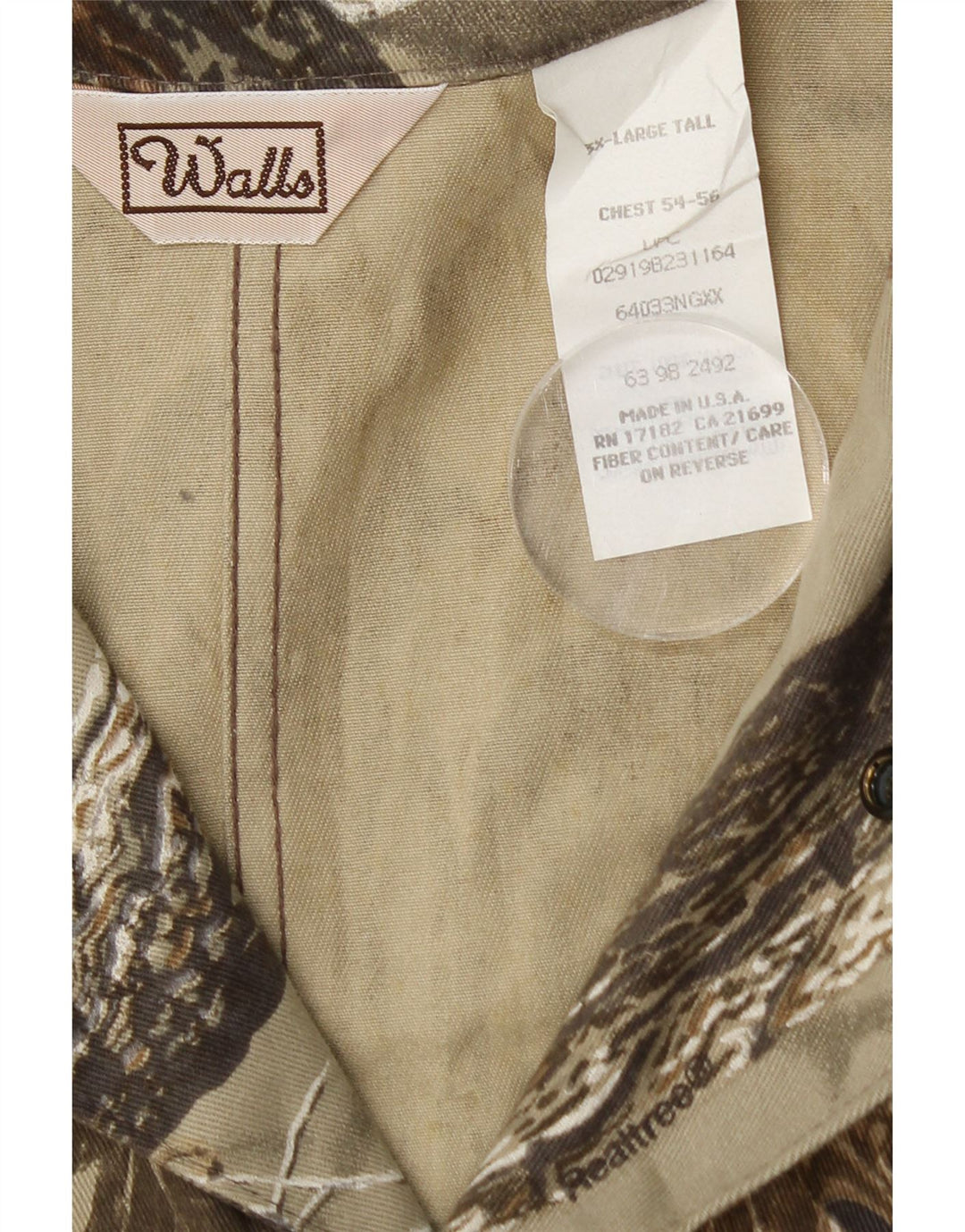 Kombinezon męski Walls, wysoki, 3XL, khaki, bawełniany kamuflaż