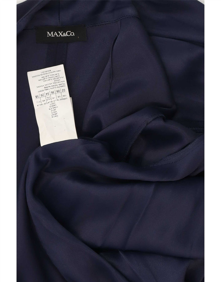 Damska marynarka z odkrytymi rękawami 3/4 Max & Co. UK 6 XS Granatowa wiskoza
