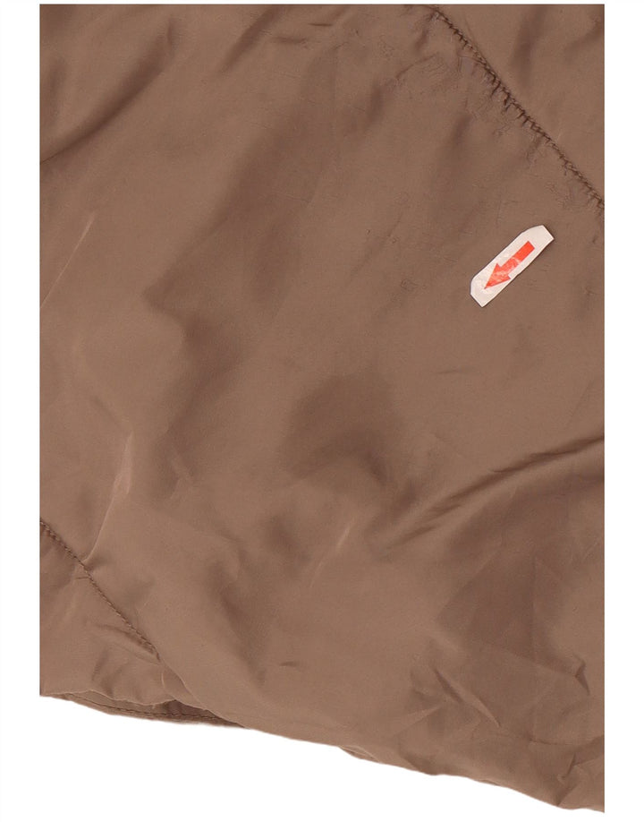 Damski płaszcz z kapturem, oversize, wyściełany Zara UK 18 XL, brązowy poliester