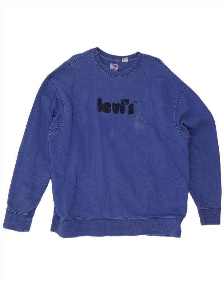 Męska bluza Levi's o swobodnym kroju z grafiką XL, niebieska, bawełniana