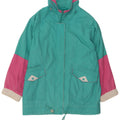 VINTAGE Womens Windbreaker Coat UK 14 Medium Turquoise Colourblock