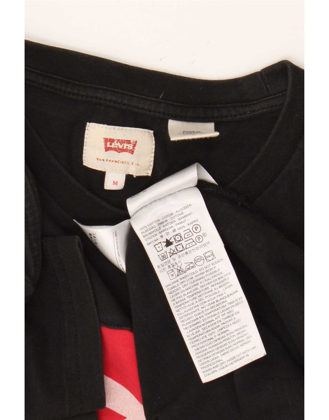 Męska koszulka z grafiką Levi's, średnia czarna bawełna