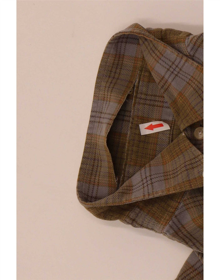 Męska koszula flanelowa Barbour, duża bawełniana krata khaki