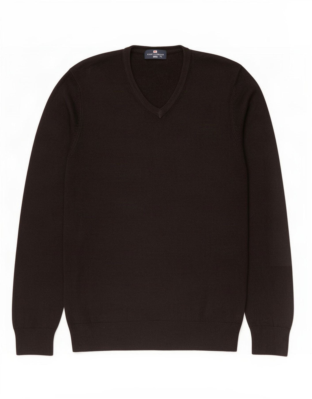 Męski sweter Marks & Spencer Blue Harbor z dekoltem w kształcie litery V, średni czarny