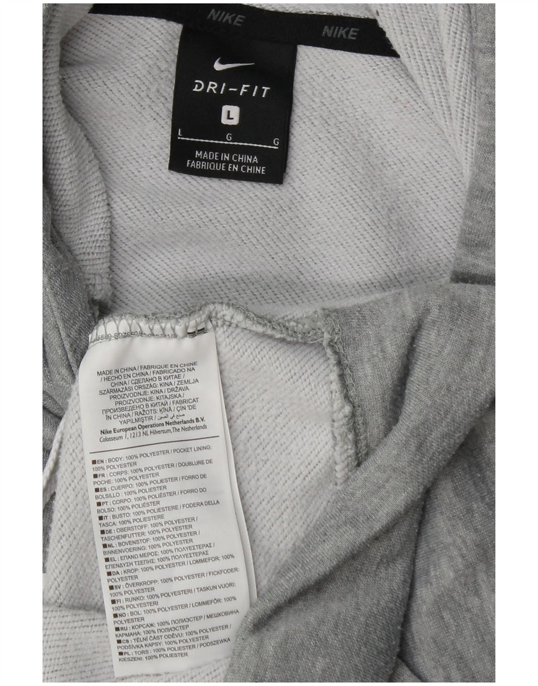 Męski sweter z kapturem Nike Dri Fit Graphic, duży, szary, nakrapiany poliester