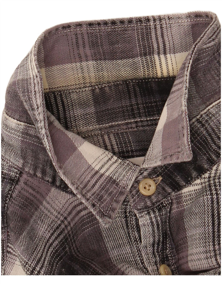 Męska koszula flanelowa Jack & Jones w małą szarą kratę, bawełniana