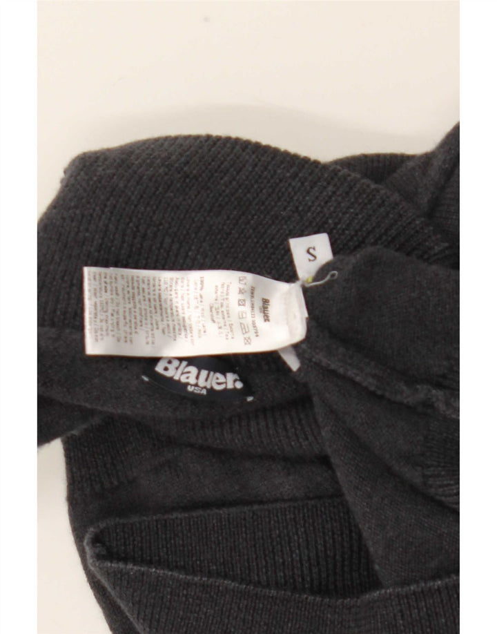 Sweter damski Blauer z wywijanym dekoltem UK 8, mała, szara wełna