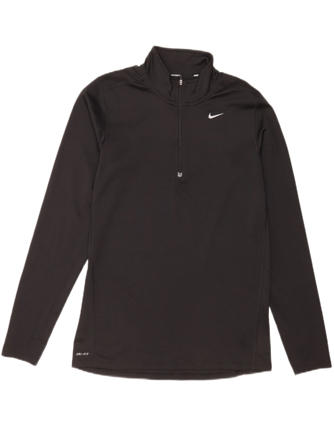 Męska koszulka do biegania Nike z zamkiem błyskawicznym i długim rękawem, średni czarny poliester